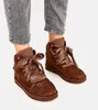 Brązowe sneakersy wysokie z grubymi sznurówkami Klevis